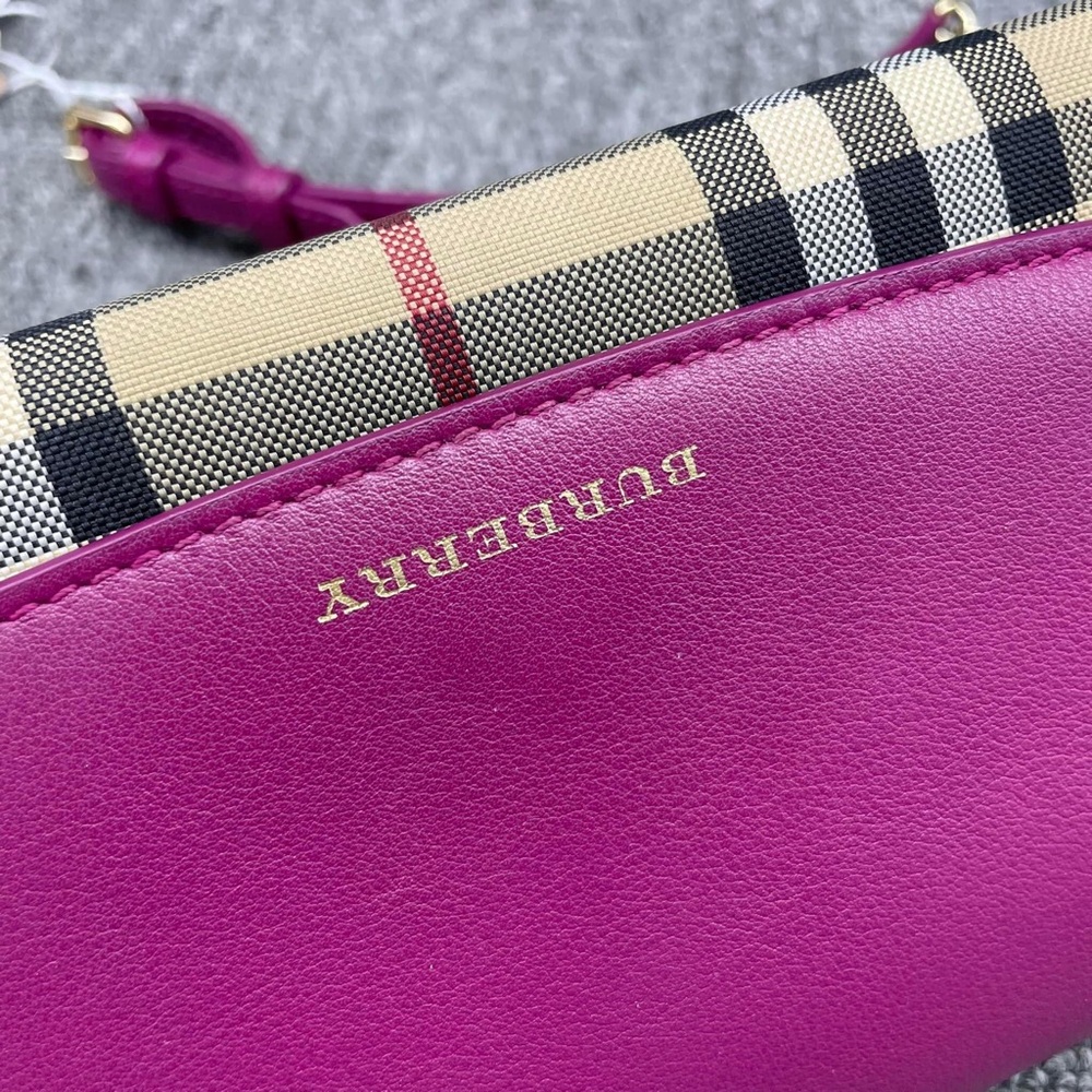 100% Authentic Burberry Henley Pink/Brown Leather Shoulder Bag - Picture 10 of 15